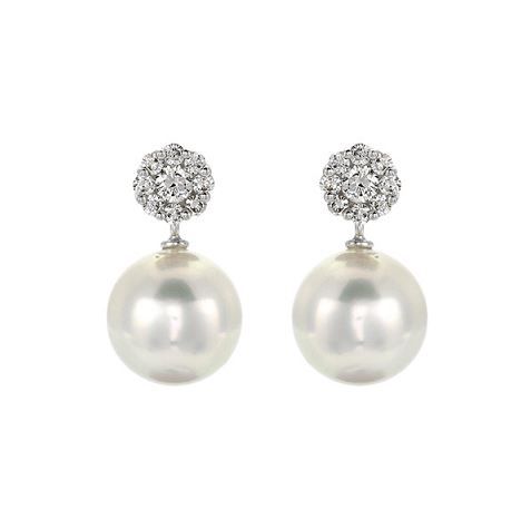 Pearl And Diamond Earrings - 00024716 | Heming Diamond Jewellers | London