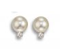 Pearl and diamond stud earrings