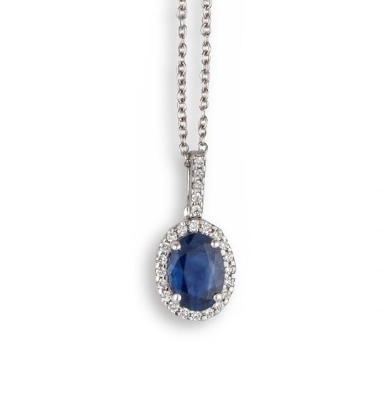 Sapphire & Diamond Pendant - 00024938 | Heming Diamond Jewellers | London