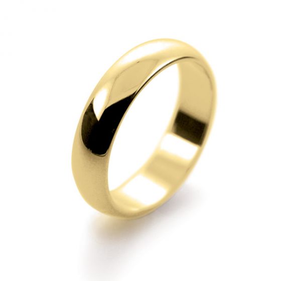 18ct Yellow Gold 5mm D-Shaped Wedding Ring - 00018958 | Heming Diamond Jewellers | London