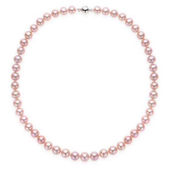 8 - 8.5mm Pink Pearl Necklace - 02020392 | Heming Diamond Jewellers | London