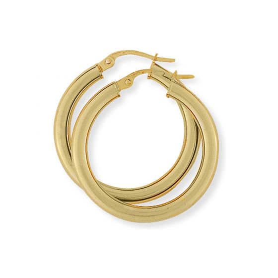 9ct Yelllow Gold Hoop Earrings - 00024087 | Heming Diamond Jewellers | London