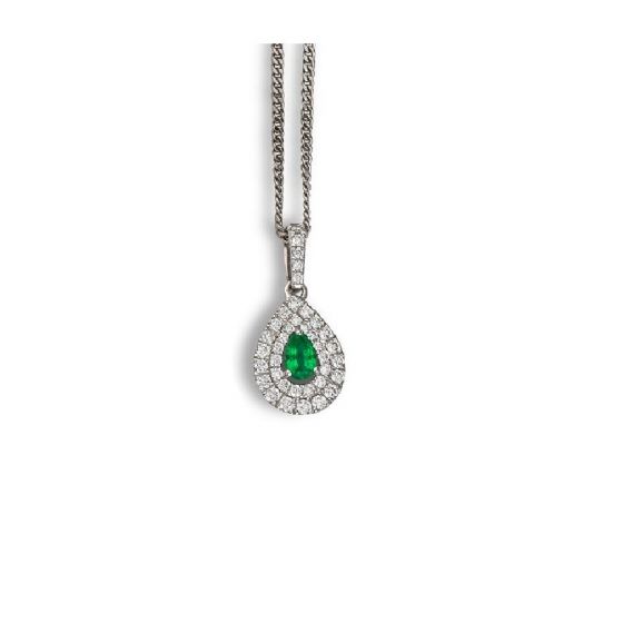 Emerald And Diamond Pendant