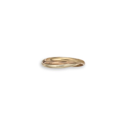 Tri Colour Gold Interlocking Ring