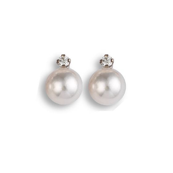 Pearl And Diamond Earrings