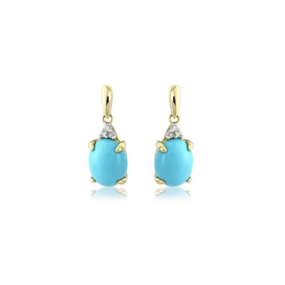 Turquoise and Diamond Earrings