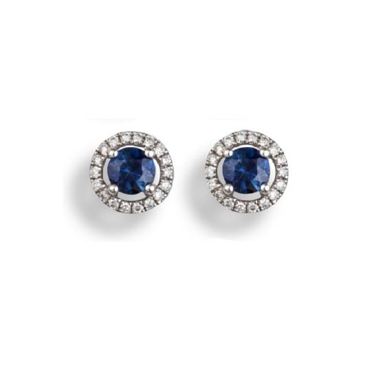 Sapphire And Diamond Cluster Earrings