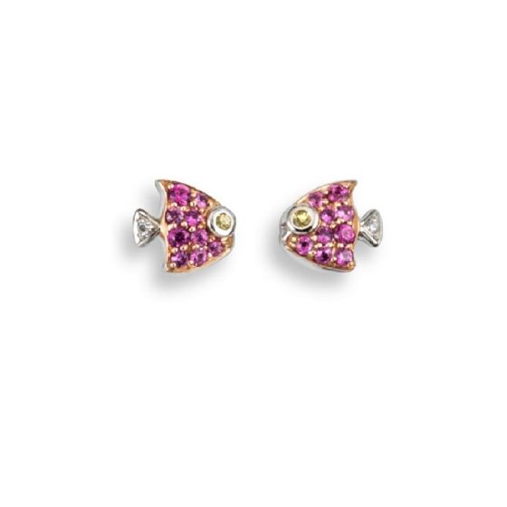 Pink Sapphire Angelfish Earrings