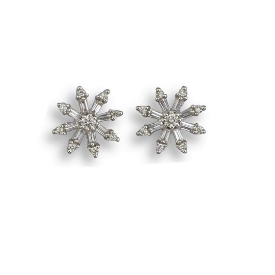 Diamond snowflake earrings.