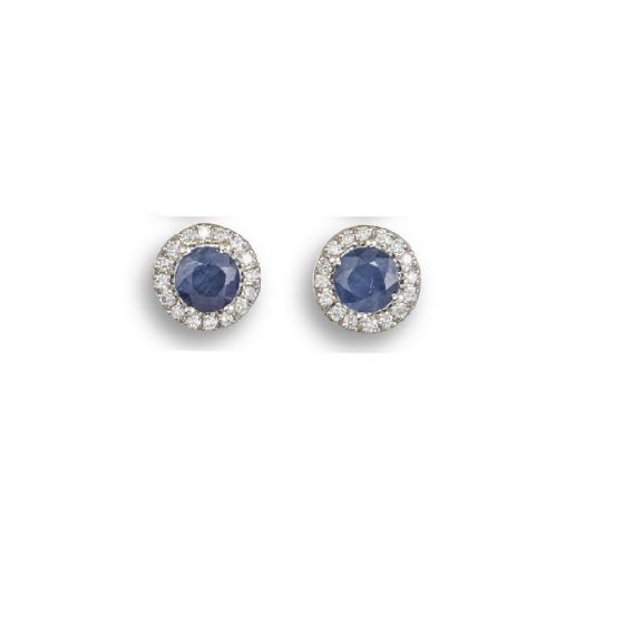 Sapphire and Diamond halo earrings.