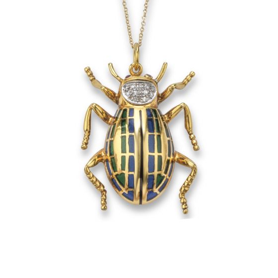 Diamond and Enamel Bug Pendant