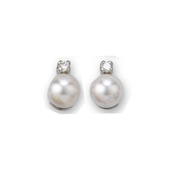 Pearl and Diamond Earrings