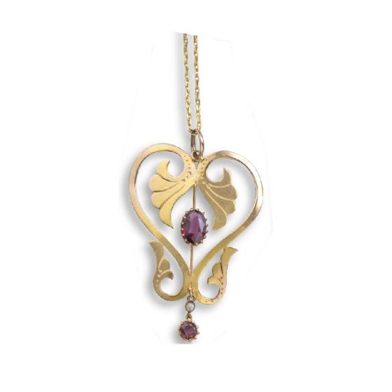 Art Nouveau Garnet Pendant