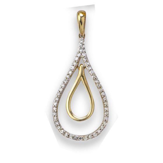 Tear Drop Shape Diamond Pendant
