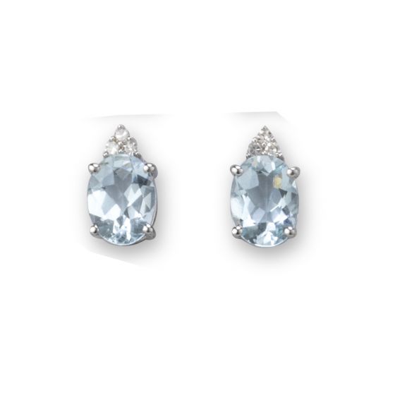 Aquamarine and Diamond Earrings