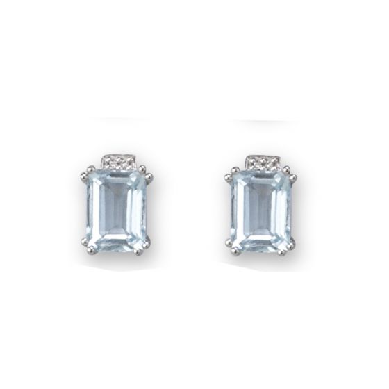 Aquamarine and Diamond Earrings