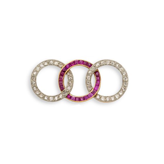 Ruby and Diamond Brooch