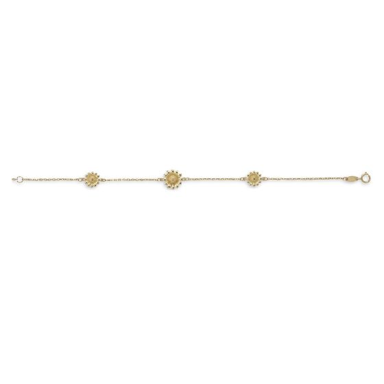 Gold Sunflower Link Bracelet