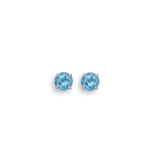 Blue Topaz Stud Earrings