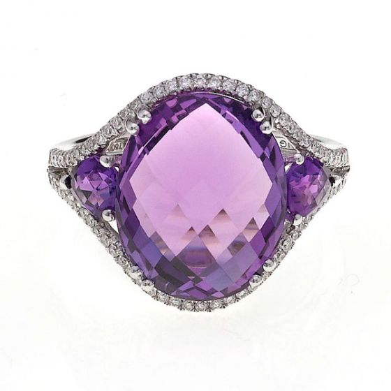 Amethyst and diamond ring. - 00020401 | Heming Diamond Jewellers | London