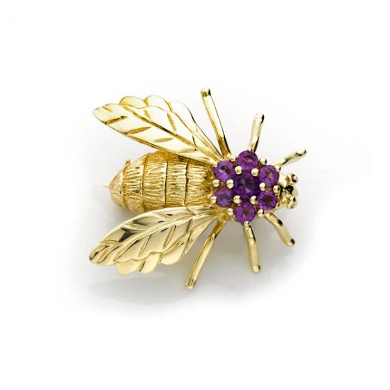 Amethyst Bee Brooch - 00020947 | Heming Diamond Jewellers | London