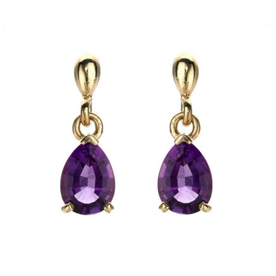 Amethyst Drop Earrings - 00020955 | Heming Diamond Jewellers | London