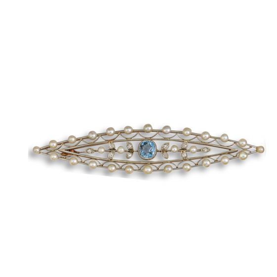 Aquamarine brooch - 02023867 | Heming Diamond Jewellers | London