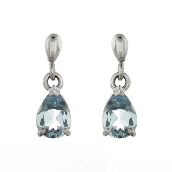 Aquamarine Drop Earrings - 00019993 | Heming Diamond Jewellers | London