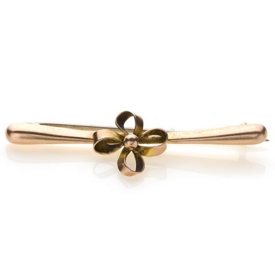 Bar Brooch with Bow  Motif - 00021169 | Heming Diamond Jewellers | London