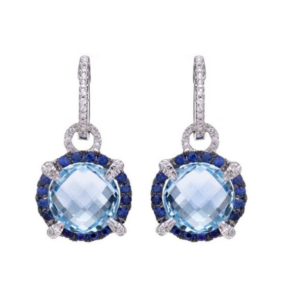 Blue Topaz and Sapphire Earrings - 02023282 | Heming Diamond Jewellers | London