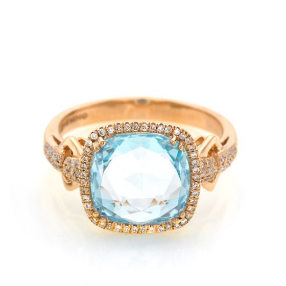 Blue Topaz & Diamond Ring - 00020909 | Heming Diamond Jewellers | London