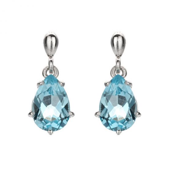 Blue Topaz Drop Earrings - 00021006 | Heming Diamond Jewellers | London