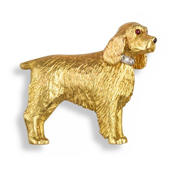 Cocker Spaniel Brooch - 02023552 | Heming Diamond Jewellers | London