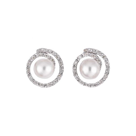 Cultured Pearl and Diamond Earrings - 00022714 | Heming Diamond Jewellers | London