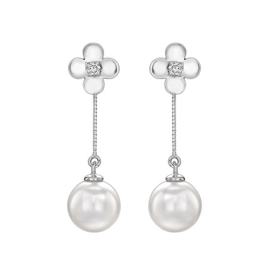 Cultured Pearl Drop Earrings - 00024154 | Heming Diamond Jewellers | London