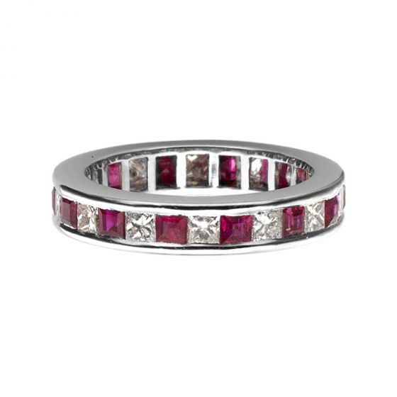 Diamond and Ruby Full Eternity Ring - 00018686 | Heming Diamond Jewellers | London