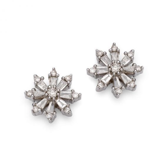 Diamond Cluster Earrings - 00019341 | Heming Diamond Jewellers | London