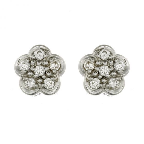 Diamond Cluster Earrings - 00019994 | Heming Diamond Jewellers | London