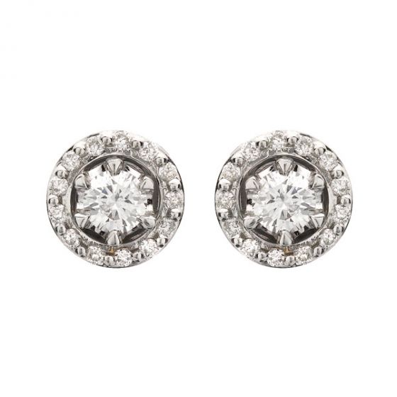 Diamond Cluster Earrings - 00020863 | Heming Diamond Jewellers | London