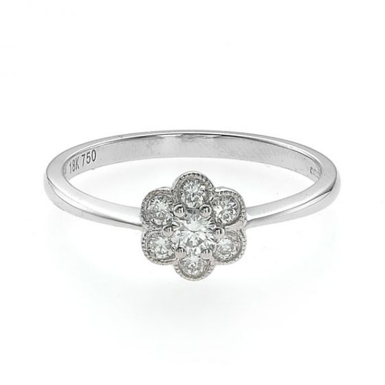 Diamond Cluster Ring - 00021405 | Heming Diamond Jewellers | London