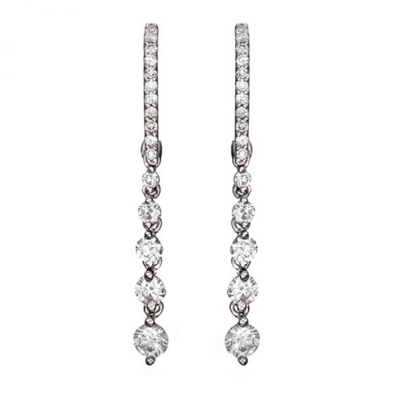 Diamond Drop Earrings - 00020508 | Heming Diamond Jewellers | London