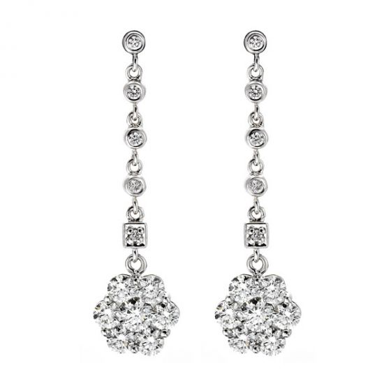 Diamond Drop Earrings - 00020511 | Heming Diamond Jewellers | London