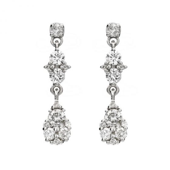 Diamond Drop Earrings - 00020857 | Heming Diamond Jewellers | London