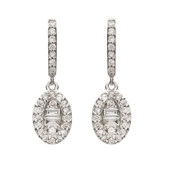 Diamond Drop Earrings - 00020870 | Heming Diamond Jewellers | London