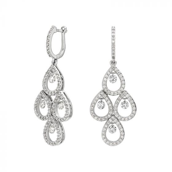 Diamond Drop Earrings - 00022818 | Heming Diamond Jewellers | London