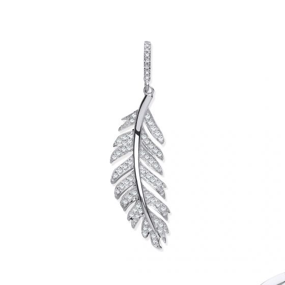 Diamond Feather Pendant - 02023522 | Heming Diamond Jewellers | London