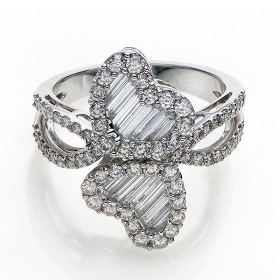 Diamond Heart Dress Ring - 01017379 | Heming Diamond Jewellers | London