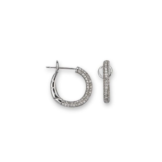 Diamond Hoop Earrings - 00024325 | Heming Diamond Jewellers | London