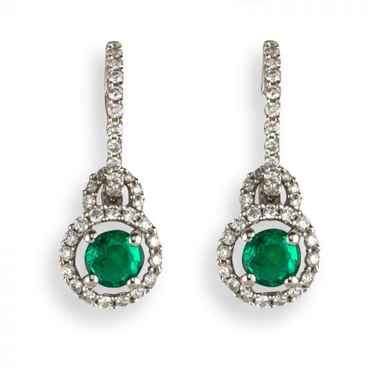 Emeral & Diamond Earrings - 02021241 | Heming Diamond Jewellers | London