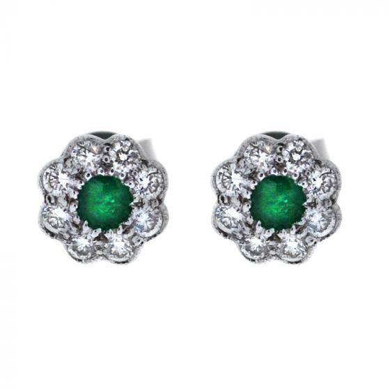 Emerald And Diamond Earrings - 02020845 | Heming Diamond Jewellers | London